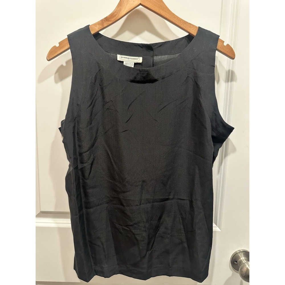 Lauren Alexandra Black Tank 100% Silk Size 10